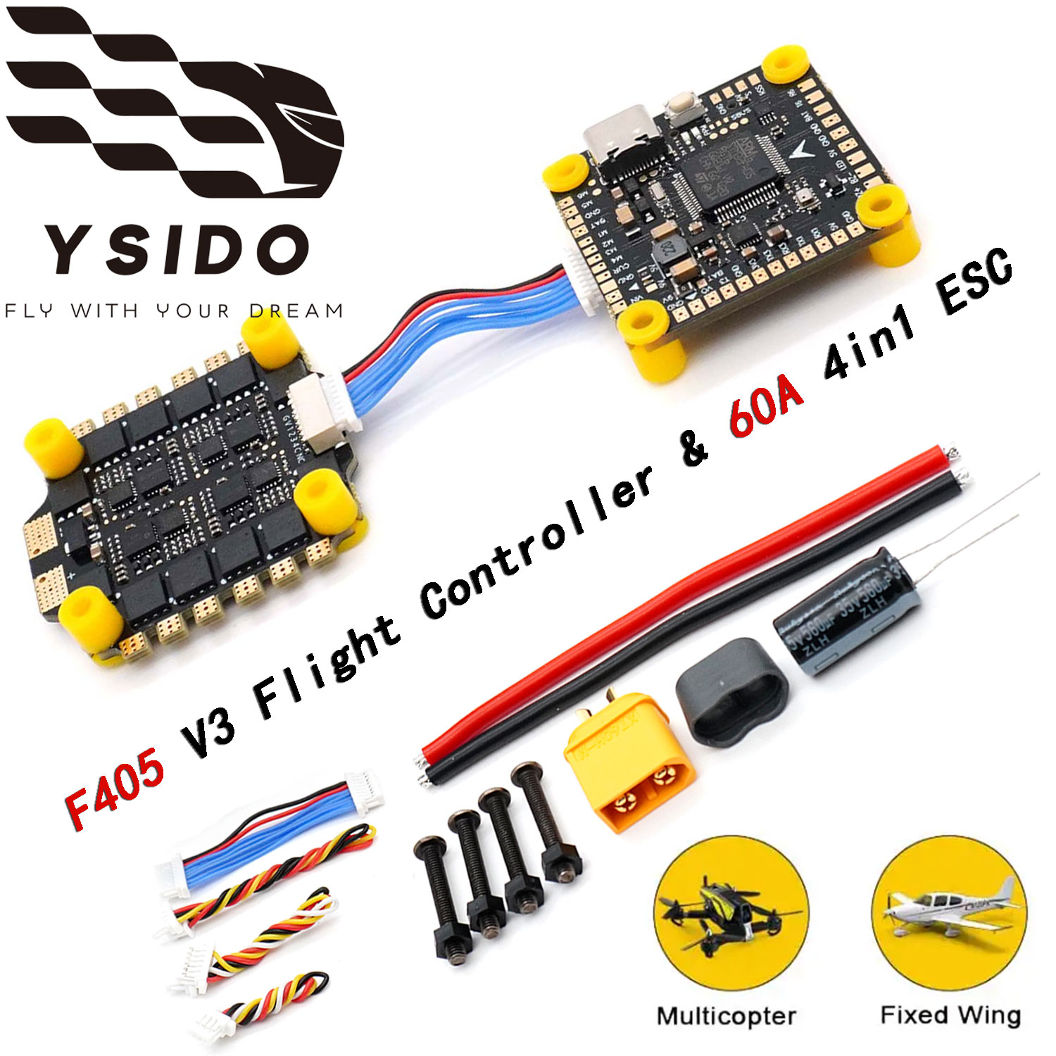 Mateksys Flight Controller F405 Wte - Contrôleur de vol YSIDO F4 F405