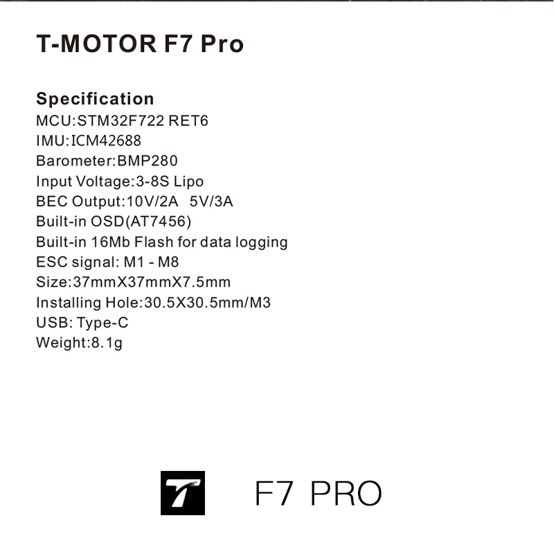Contrôleur de vol F7 PRO T-Mot - T-Motor F7 Pro Flight Controller avis et prix