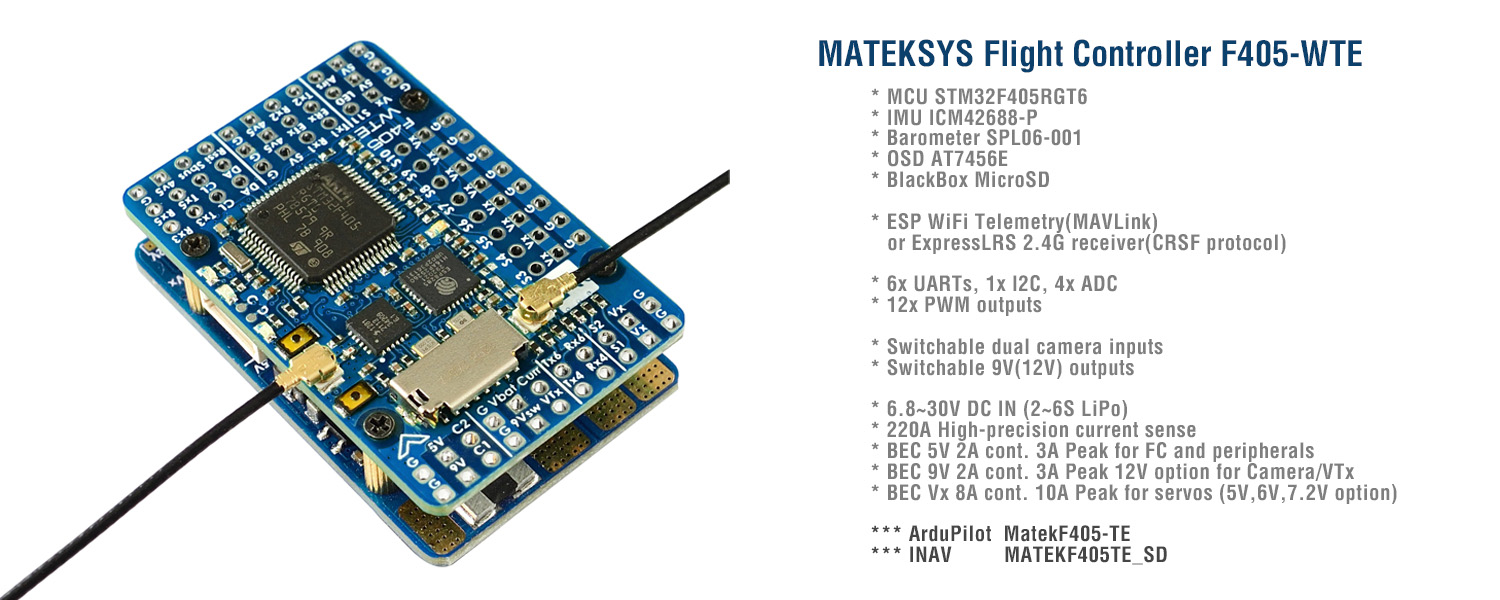 Contrôleur de vol Matek Mateks - Mateksys Flight Controller F405 Wte avis et prix